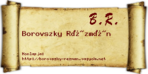 Borovszky Rézmán névjegykártya